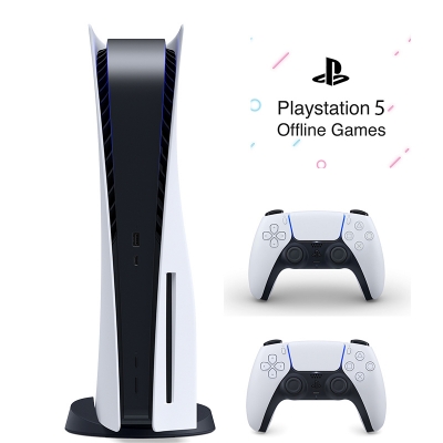 باندل کنسول بازی سونی اروپا مدل پلی استیشن (Playstation 5 (1216 Drive + یک دسته سفید + پکیج نصب بازی آفلاین 5 بازی انتخابی