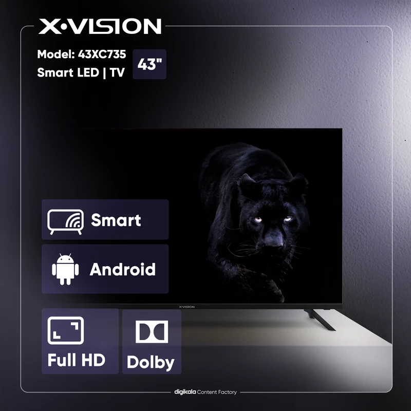 تلویزیون ال ای دی هوشمند ایکس ویژن مدل 43XC735 سایز 43 اینچ